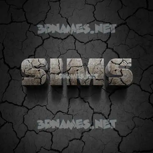 sims in Cracked Stone style - 3D name wallpaper sims in Cracked Stone style - 3D name wallpaper