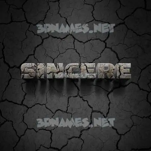 sincere in Cracked Stone style - 3D name wallpaper sincere in Cracked Stone style - 3D name wallpaper