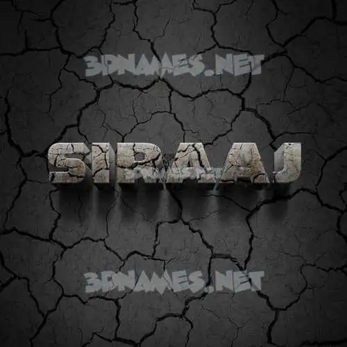 siraaj in Cracked Stone style - 3D name wallpaper