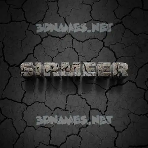 sirmeer in Cracked Stone style - 3D name wallpaper