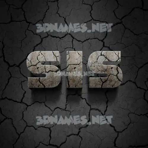 sis in Cracked Stone style - 3D name wallpaper