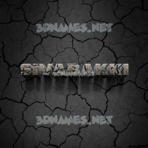 sivabakki in Cracked Stone style - 3D name wallpaper
