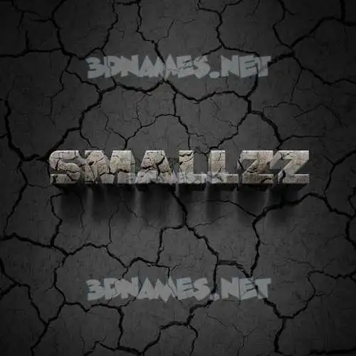 smallzz in Cracked Stone style - 3D name wallpaper