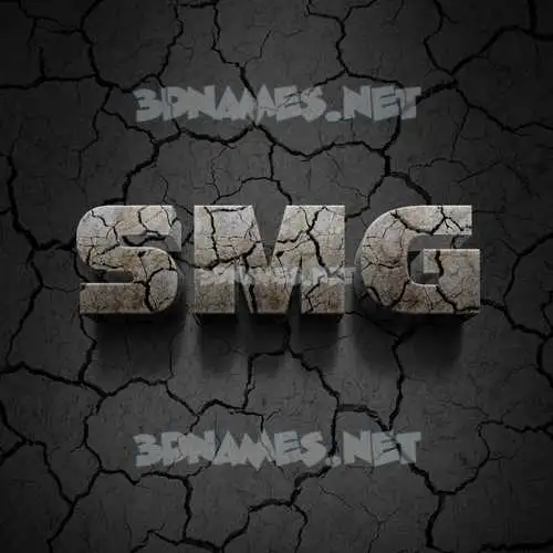 smg in Cracked Stone style - 3D name wallpaper