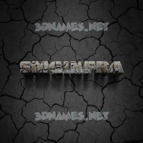 smginfra in Cracked Stone style - 3D name wallpaper