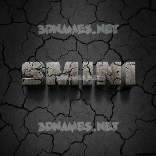 smini in Cracked Stone style - 3D name wallpaper