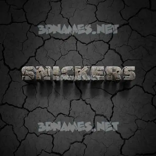 snickers in Cracked Stone style - 3D name wallpaper snickers in Cracked Stone style - 3D name wallpaper