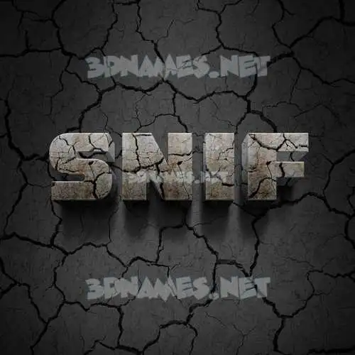 snif in Cracked Stone style - 3D name wallpaper snif in Cracked Stone style - 3D name wallpaper