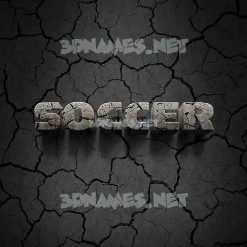 soccer in Cracked Stone style - 3D name wallpaper soccer in Cracked Stone style - 3D name wallpaper