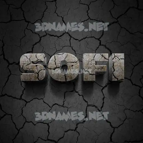 sofi in Cracked Stone style - 3D name wallpaper