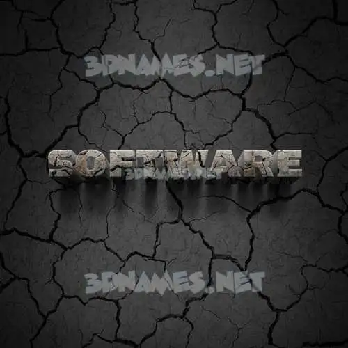 software in Cracked Stone style - 3D name wallpaper