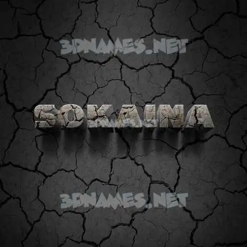 sokaina in Cracked Stone style - 3D name wallpaper