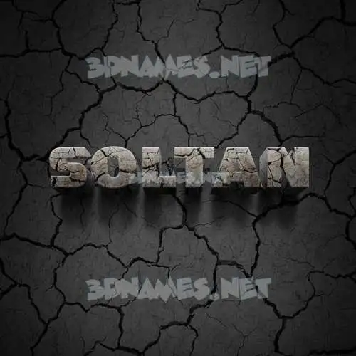 soltan in Cracked Stone style - 3D name wallpaper