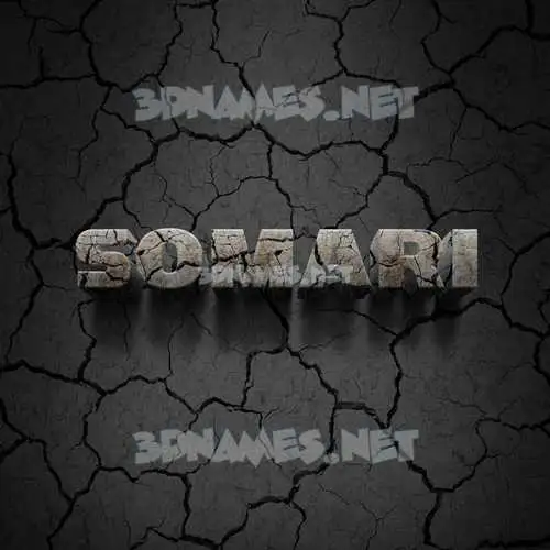 somari in Cracked Stone style - 3D name wallpaper