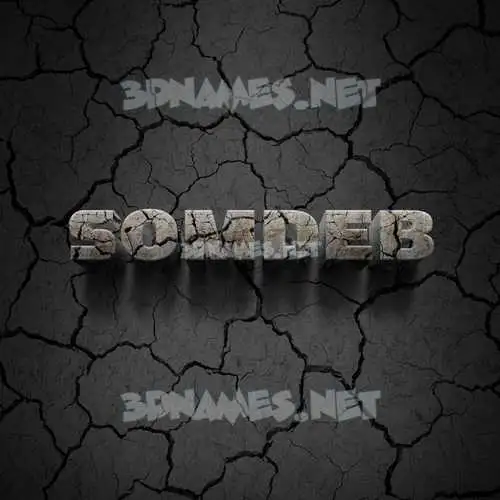 somdeb in Cracked Stone style - 3D name wallpaper