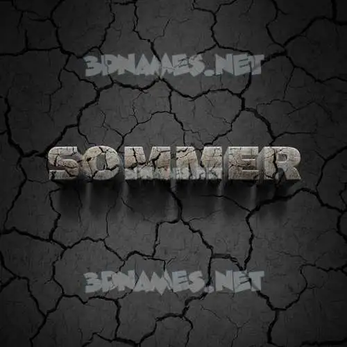 sommer in Cracked Stone style - 3D name wallpaper