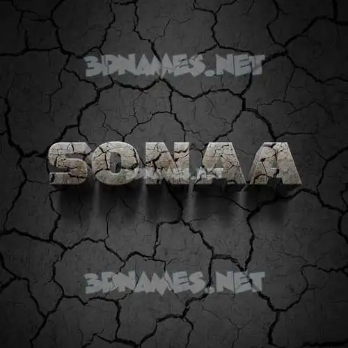 sonaa in Cracked Stone style - 3D name wallpaper