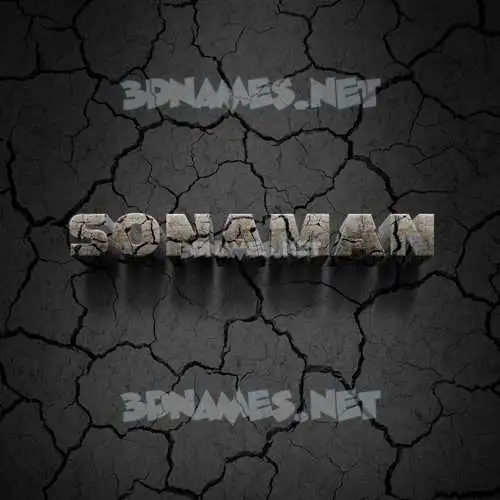 sonaman in Cracked Stone style - 3D name wallpaper