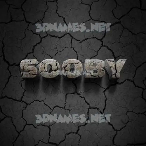 sooby in Cracked Stone style - 3D name wallpaper