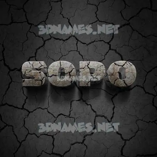 sopo in Cracked Stone style - 3D name wallpaper sopo in Cracked Stone style - 3D name wallpaper