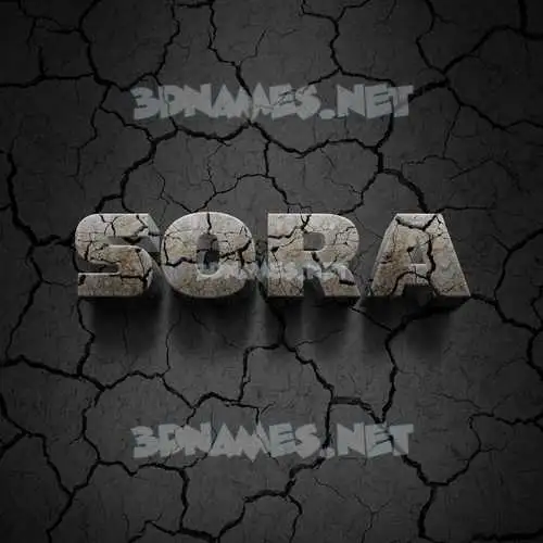sora in Cracked Stone style - 3D name wallpaper sora in Cracked Stone style - 3D name wallpaper