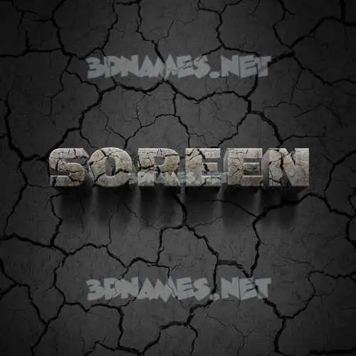 soreen in Cracked Stone style - 3D name wallpaper