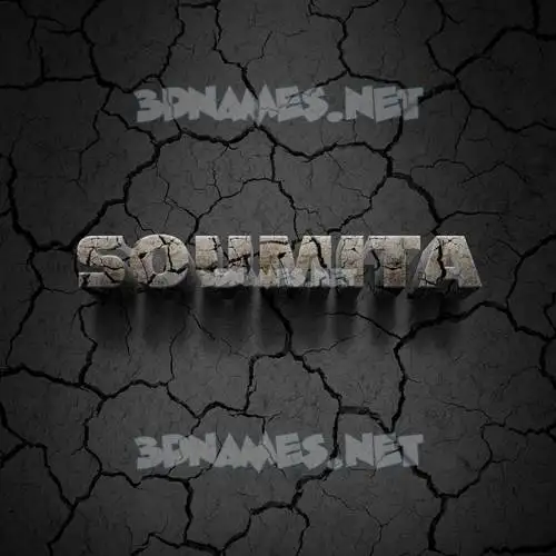 soumita in Cracked Stone style - 3D name wallpaper