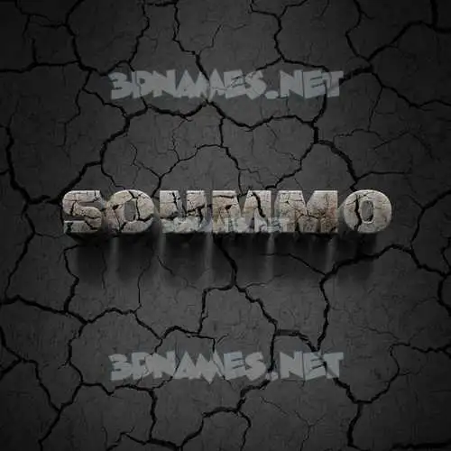 soummo in Cracked Stone style - 3D name wallpaper
