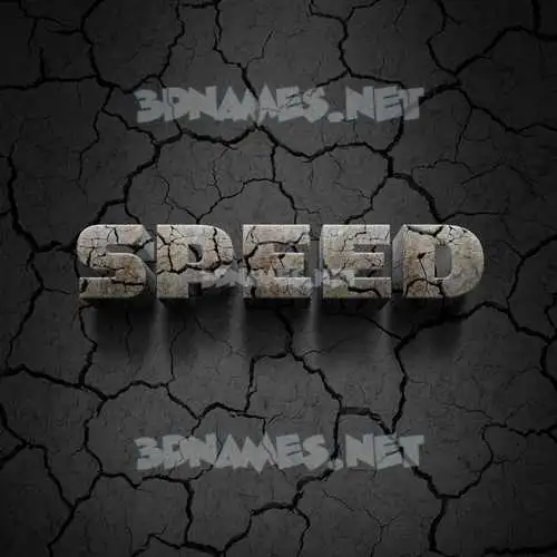 speed in Cracked Stone style - 3D name wallpaper