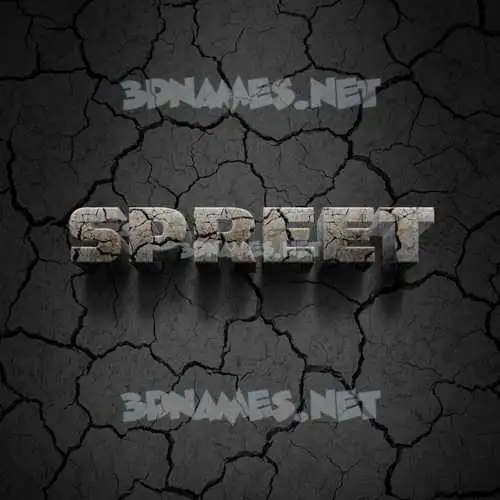 spreet in Cracked Stone style - 3D name wallpaper