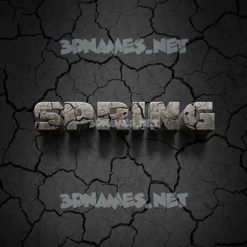 spring in Cracked Stone style - 3D name wallpaper