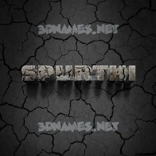 spurthi in Cracked Stone style - 3D name wallpaper