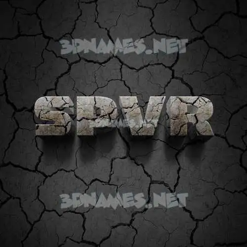 spvr in Cracked Stone style - 3D name wallpaper