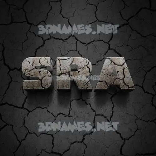 sra in Cracked Stone style - 3D name wallpaper