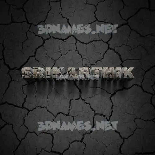 srikarthik in Cracked Stone style - 3D name wallpaper