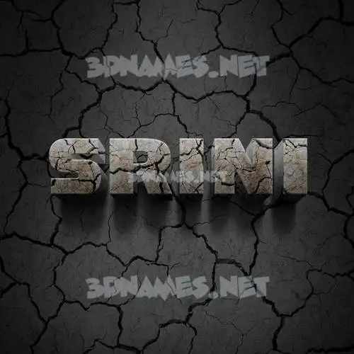 srini in Cracked Stone style - 3D name wallpaper