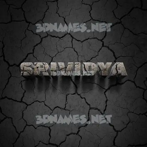srividya in Cracked Stone style - 3D name wallpaper