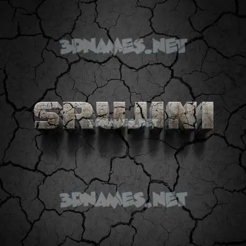 srujini in Cracked Stone style - 3D name wallpaper