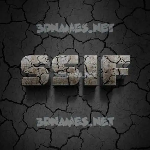 ssif in Cracked Stone style - 3D name wallpaper