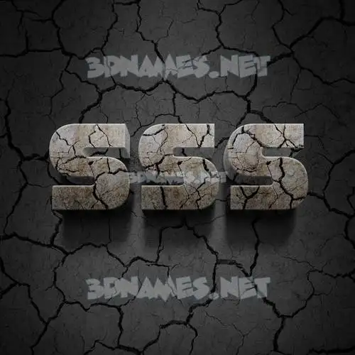 sss in Cracked Stone style - 3D name wallpaper