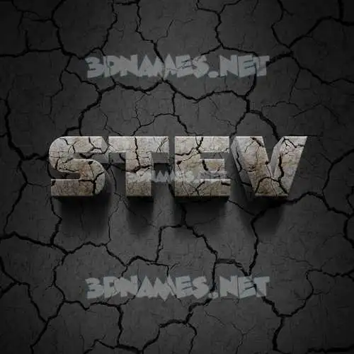 stev in Cracked Stone style - 3D name wallpaper