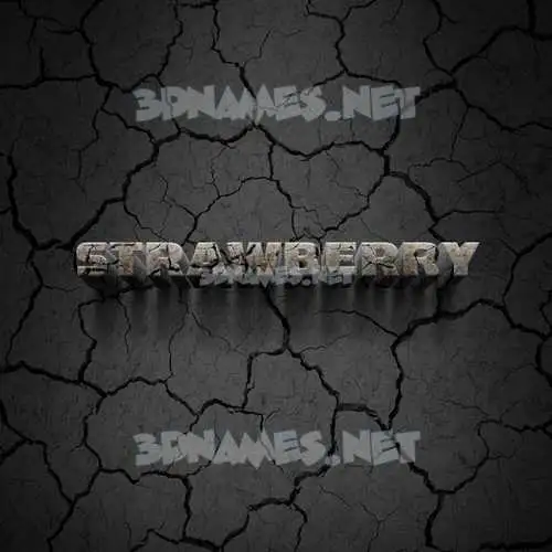 strawberry in Cracked Stone style - 3D name wallpaper