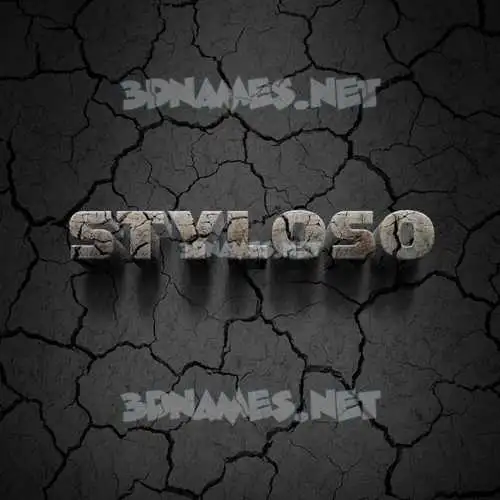 styloso in Cracked Stone style - 3D name wallpaper