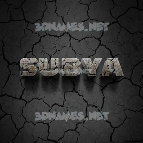 subya in Cracked Stone style - 3D name wallpaper
