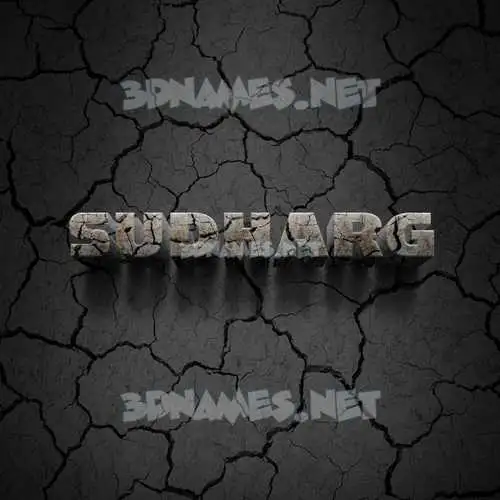sudharg in Cracked Stone style - 3D name wallpaper