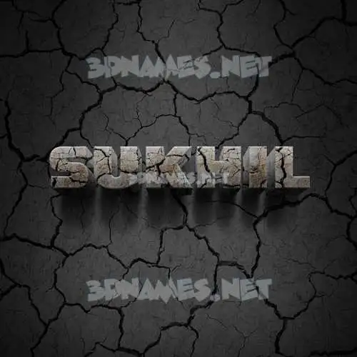 sukhil in Cracked Stone style - 3D name wallpaper