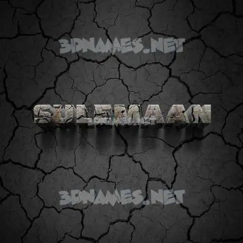 sulemaan in Cracked Stone style - 3D name wallpaper