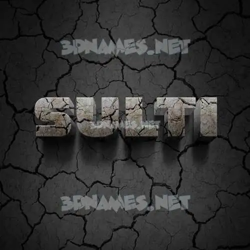 sulti in Cracked Stone style - 3D name wallpaper