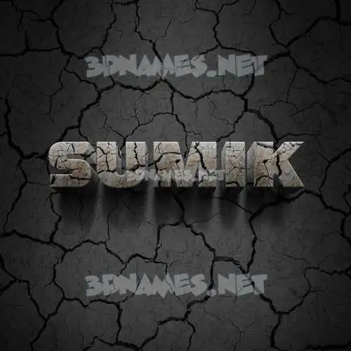 sumik in Cracked Stone style - 3D name wallpaper