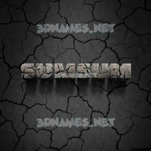 sumsum in Cracked Stone style - 3D name wallpaper